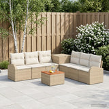 vidaXL Bankstel 8 st Zwart Poly Rattan en Staal