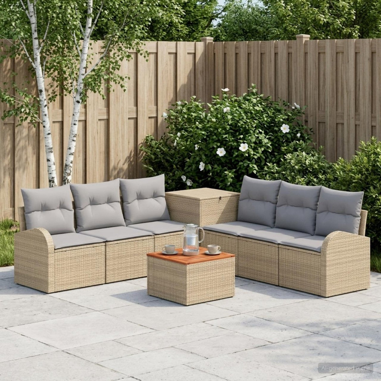 vidaXL Bankstel 8 st Zwart Poly Rattan en Staal
