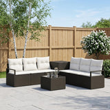vidaXL Bankstel 8 st Zwart Poly Rattan en Staal