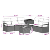 vidaXL Bankstel 8 st Zwart Poly Rattan en Staal