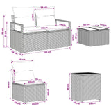 vidaXL Bankstel 8 st Zwart Poly Rattan en Staal