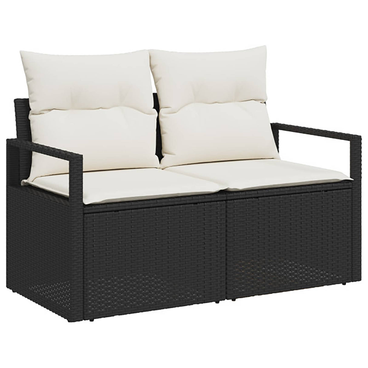vidaXL Bankstel 8 st Zwart Poly Rattan en Staal