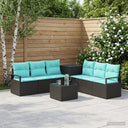 vidaXL Bankstel 8 st Zwart Poly Rattan en Staal