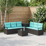 vidaXL Bankstel 8 st Zwart Poly Rattan en Staal