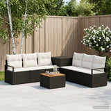 vidaXL Bankstel 8 st Zwart Poly Rattan en Staal