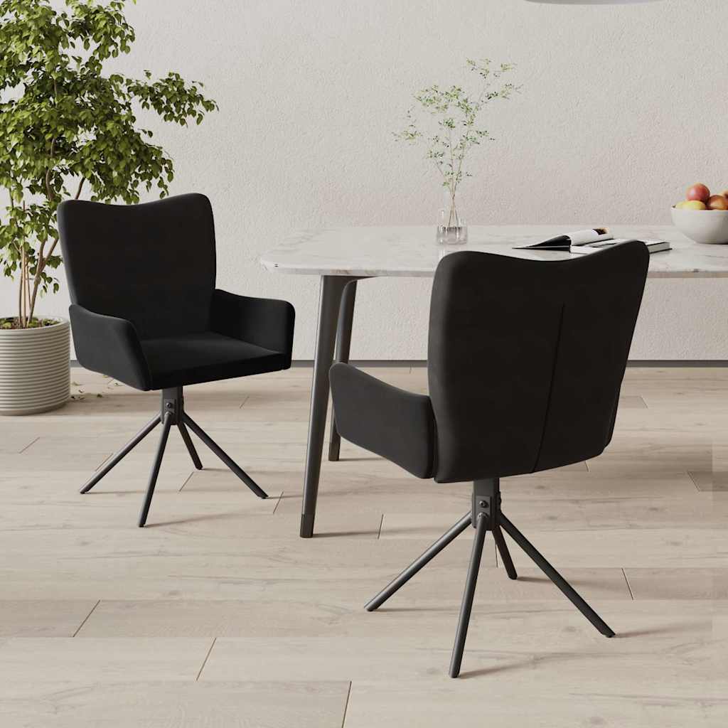vidaXL Eetkamerstoelen draaibaar 2 st fluweel blauw