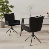 vidaXL Eetkamerstoelen draaibaar 2 st fluweel blauw