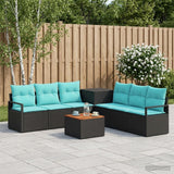 vidaXL Bankstel 8 st Zwart Poly Rattan en Staal