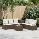 vidaXL Bankstel 8 st Zwart Poly Rattan en Staal