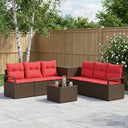 vidaXL Bankstel 8 st Zwart Poly Rattan en Staal