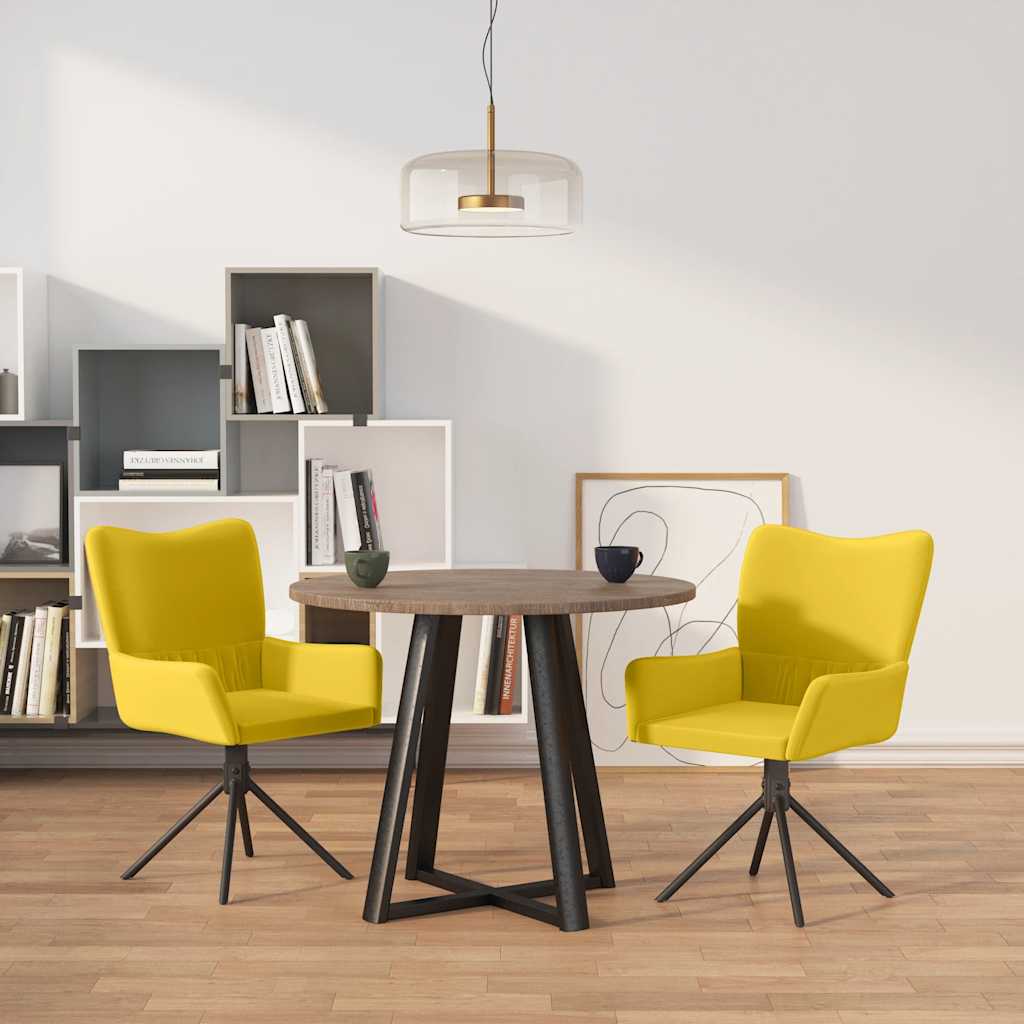 vidaXL Eetkamerstoelen draaibaar 2 st fluweel blauw