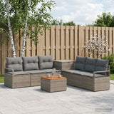 vidaXL Bankstel 8 st Zwart Poly Rattan en Staal