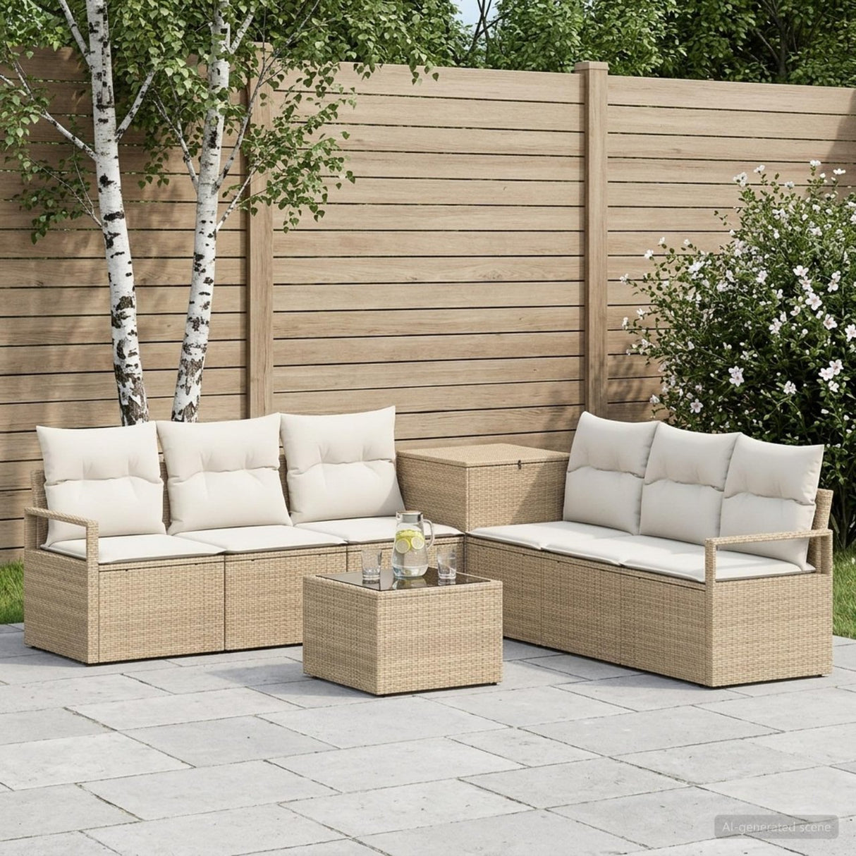 vidaXL Bankstel 8 st Zwart Poly Rattan en Staal