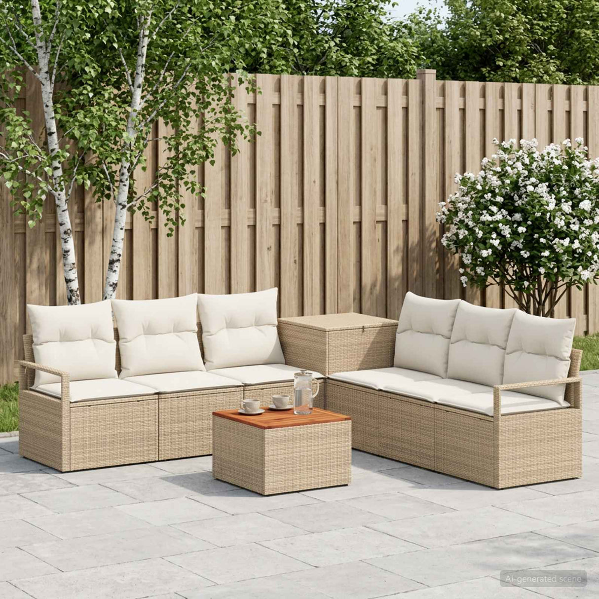 vidaXL Bankstel 8 st Zwart Poly Rattan en Staal