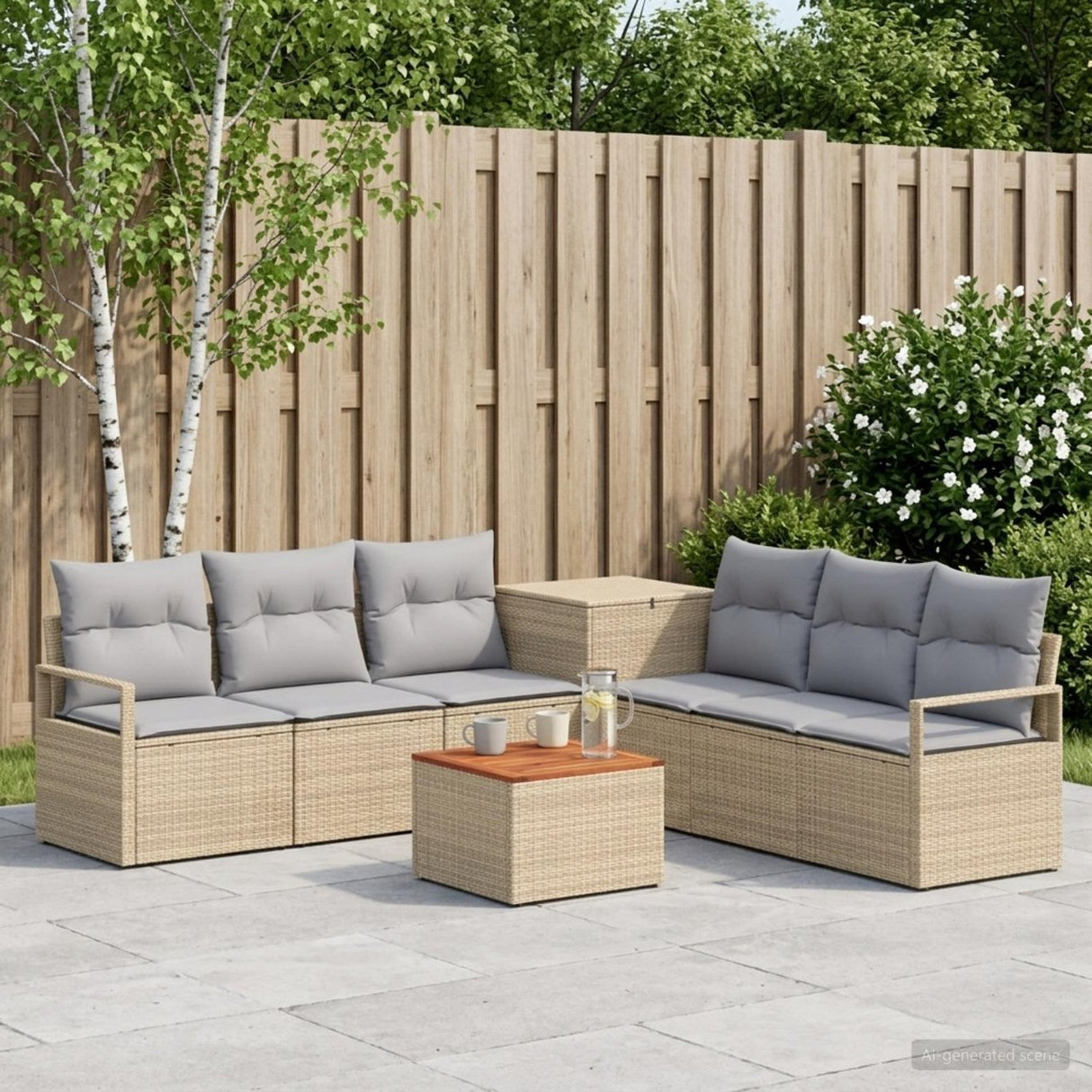 vidaXL Bankstel 8 st Zwart Poly Rattan en Staal