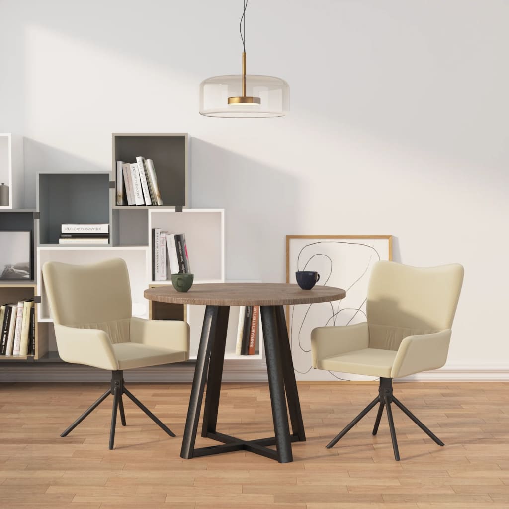 vidaXL Eetkamerstoelen draaibaar 2 st fluweel blauw