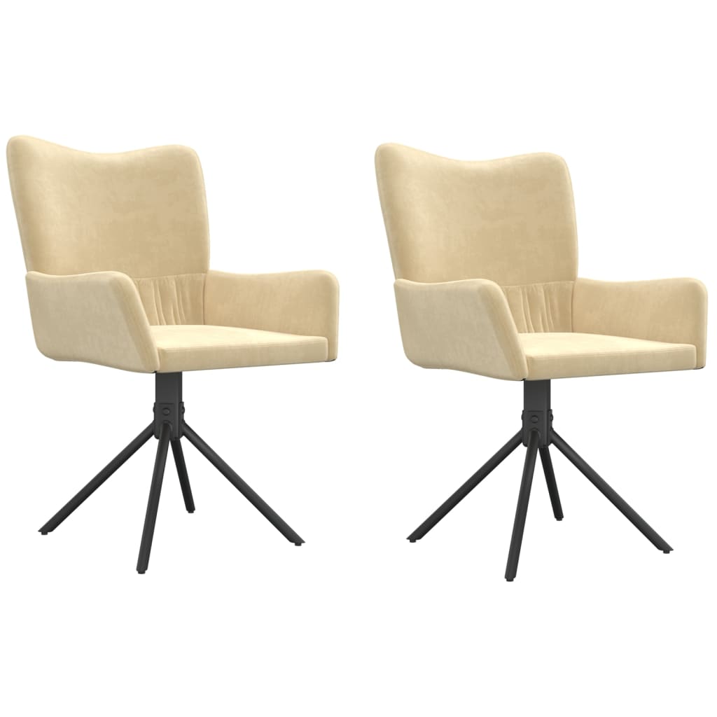 vidaXL Eetkamerstoelen draaibaar 2 st fluweel blauw