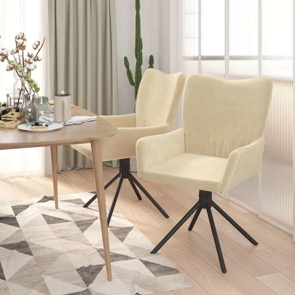 vidaXL Eetkamerstoelen draaibaar 2 st fluweel blauw
