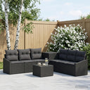 vidaXL Bankstel 8 st Zwart Poly Rattan en Staal