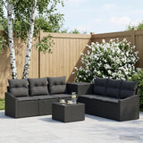 vidaXL Bankstel 8 st Zwart Poly Rattan en Staal