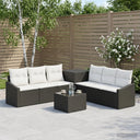 vidaXL Bankstel 8 st Zwart Poly Rattan en Staal