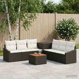 vidaXL Bankstel 8 st Zwart Poly Rattan en Staal