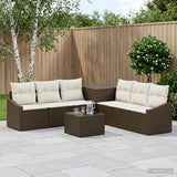 vidaXL Bankstel 8 st Zwart Poly Rattan en Staal