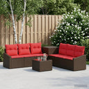 vidaXL Bankstel 8 st Zwart Poly Rattan en Staal