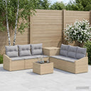 vidaXL Bankstel 8 st Zwart Poly Rattan en Staal