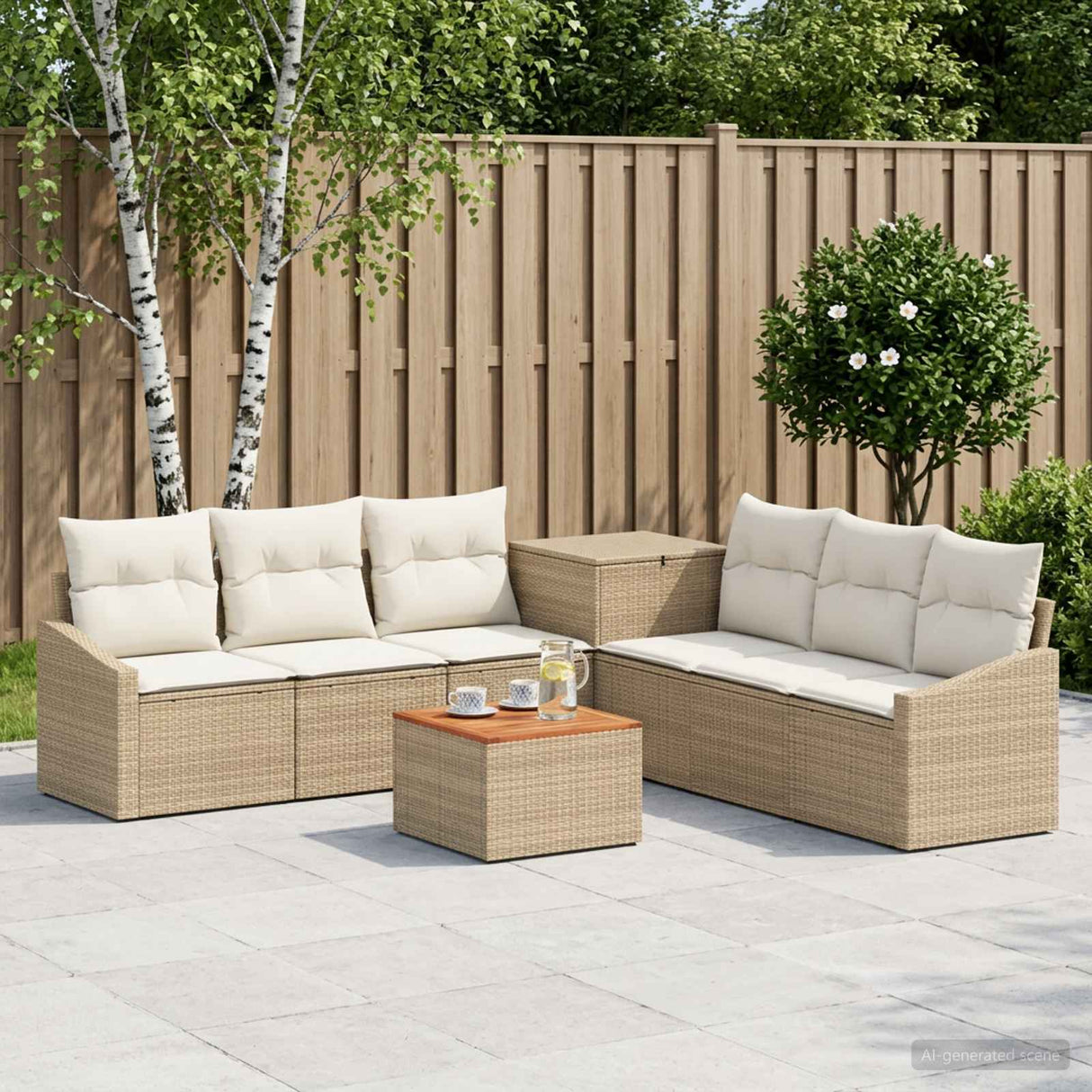 vidaXL Bankstel 8 st Zwart Poly Rattan en Staal