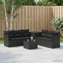 vidaXL Sofa set 8 pcs Black Poly Rattan and Steel