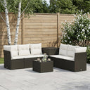 vidaXL Sofa set 8 pcs Black Poly Rattan and Steel