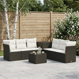 vidaXL Sofa set 8 pcs Black Poly Rattan and Steel