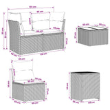 vidaXL Sofa set 8 pcs Black Poly Rattan and Steel