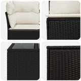 vidaXL Sofa set 8 pcs Black Poly Rattan and Steel