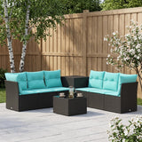 vidaXL Sofa set 8 pcs Black Poly Rattan and Steel