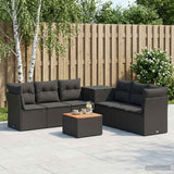 vidaXL Sofa set 8 pcs Black Poly Rattan and Steel
