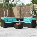 vidaXL Sofa set 8 pcs Black Poly Rattan and Steel