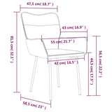 vidaXL Eetkamerstoelen 2 st fluweel lichtgrijs