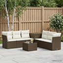 vidaXL Sofa set 8 pcs Black Poly Rattan and Steel