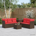 vidaXL Sofa set 8 pcs Black Poly Rattan and Steel
