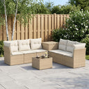 vidaXL Sofa set 8 pcs Black Poly Rattan and Steel