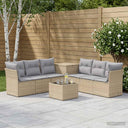 vidaXL Sofa set 8 pcs Black Poly Rattan and Steel