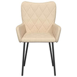 vidaXL Eetkamerstoelen 2 st stof crèmekleurig