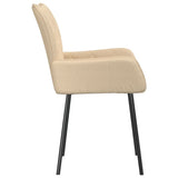 vidaXL Eetkamerstoelen 2 st stof crèmekleurig