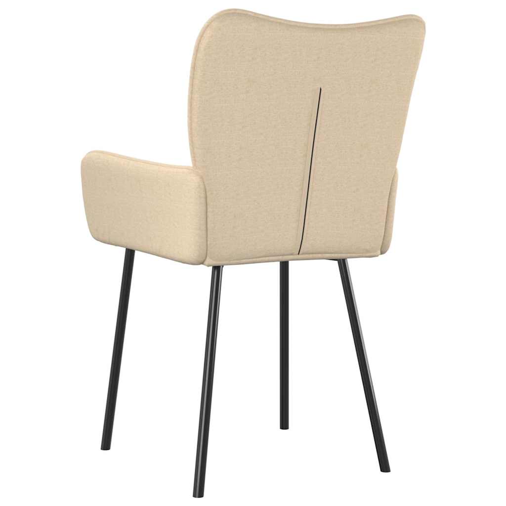 vidaXL Eetkamerstoelen 2 st stof crèmekleurig