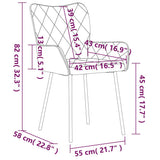 vidaXL Eetkamerstoelen 2 st stof crèmekleurig
