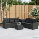 vidaXL 8-Piece Sofa Set Black Poly Rattan and Steel