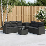 vidaXL 8-Piece Sofa Set Black Poly Rattan and Steel