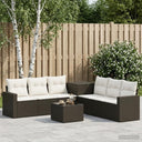 vidaXL 8-Piece Sofa Set Black Poly Rattan and Steel
